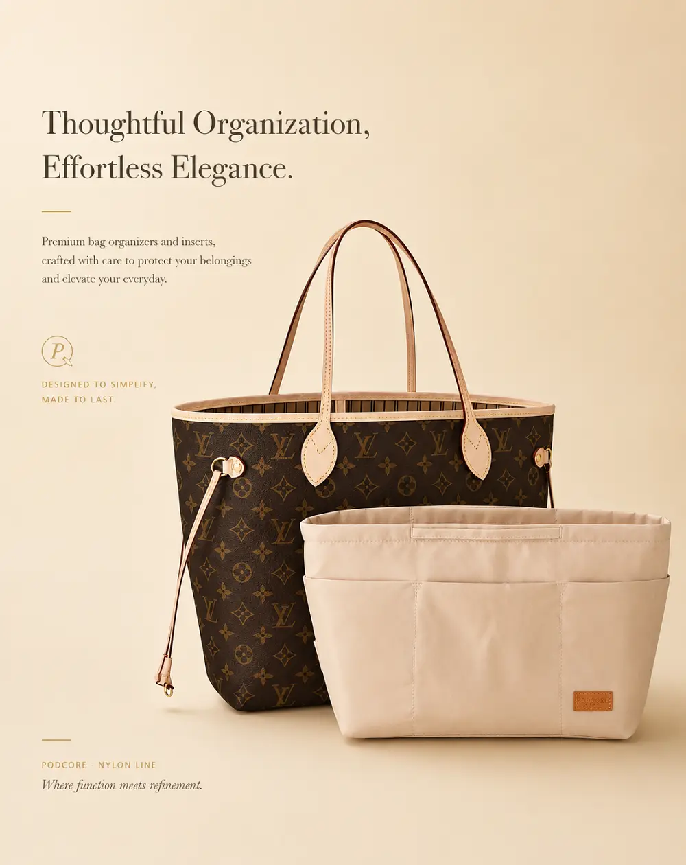 Podcore bag organizer insert